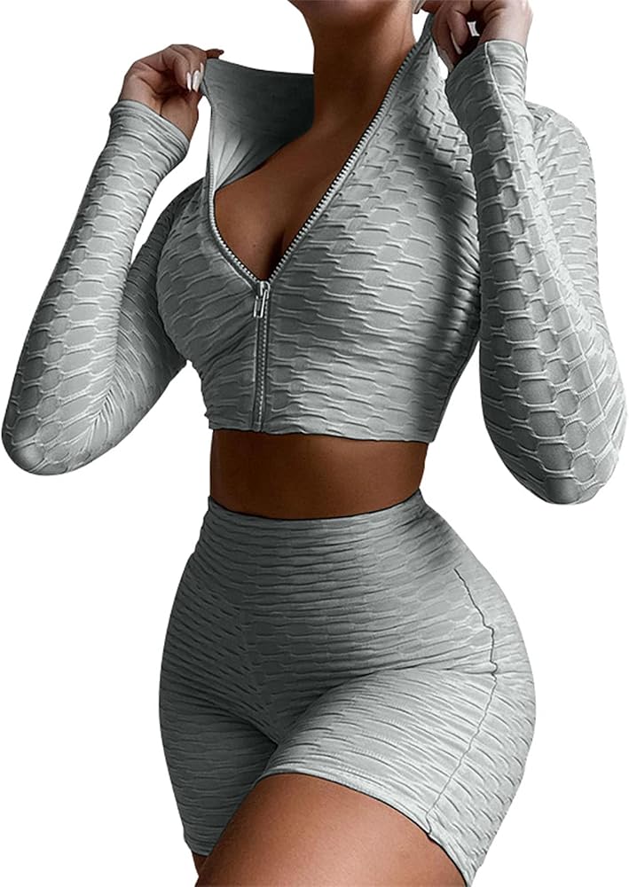 Amazon.com: Akmipoem Biker Short Sets Women 2 Piece Outfits Long